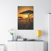 Sunset Silhouette Savanna Tree Wall Art & Canvas Prints