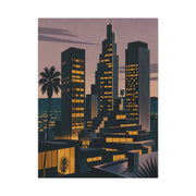 Retro Modern Skyline Dusk Wall Art & Canvas Print