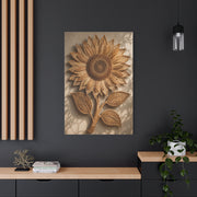 Handwoven Natural Sunflower Textile Wall Art & Canvas Print