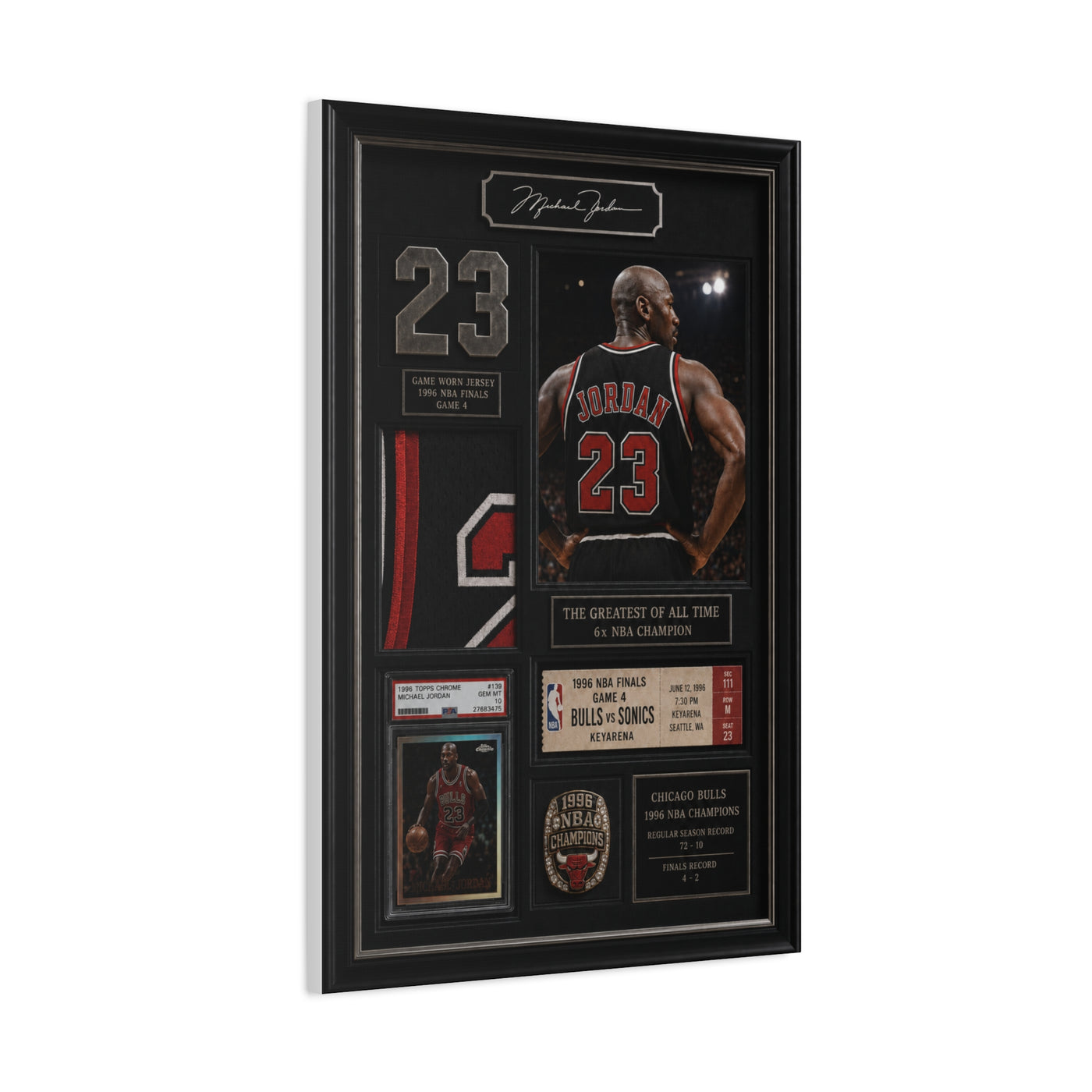 Michael Jordan Championship Memorabilia Sports Wall Art & Canvas Print
