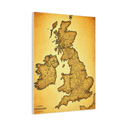 World Map on Aged Scroll Background Wall Art & Canvas Prints .