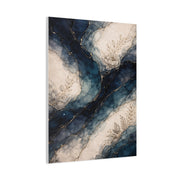 Navy Marble Botanical Flow Wall Art & Canvas Print