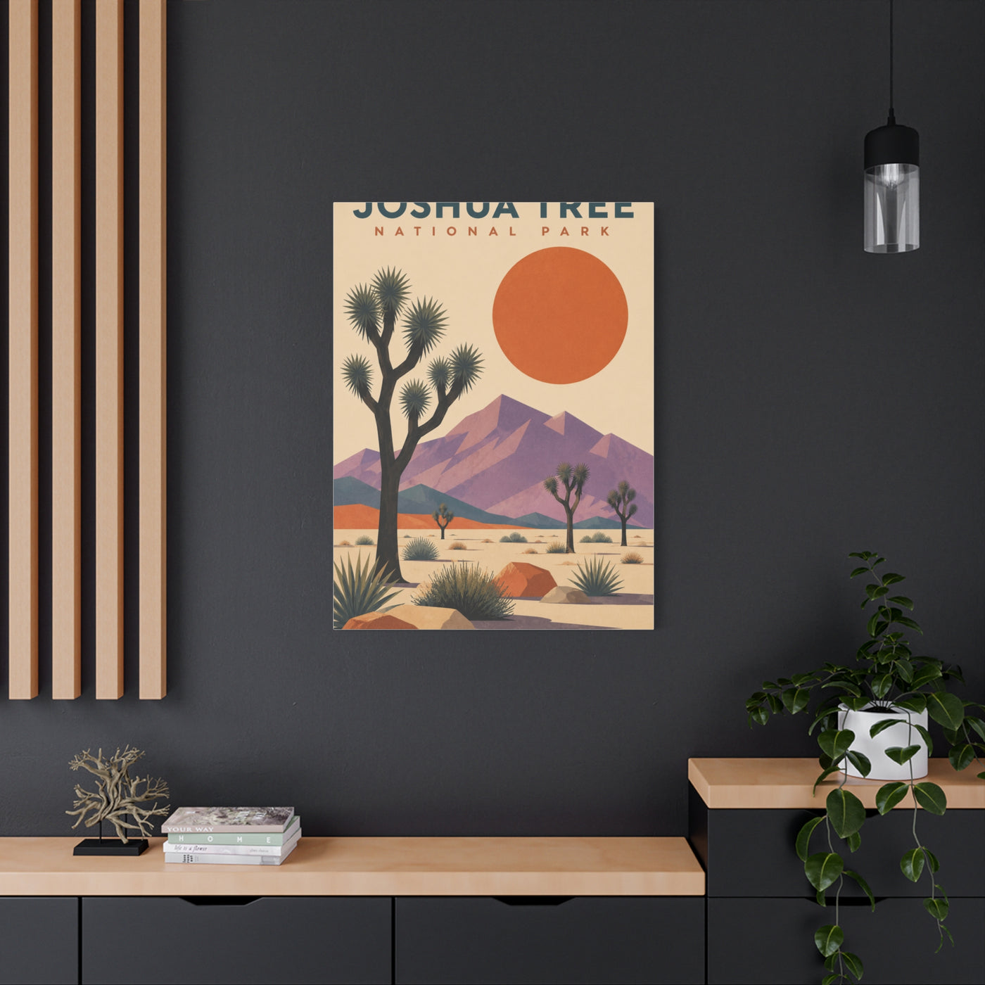 Joshua Tree National Park Retro Poster Southwest Wall Art & Canvas Print