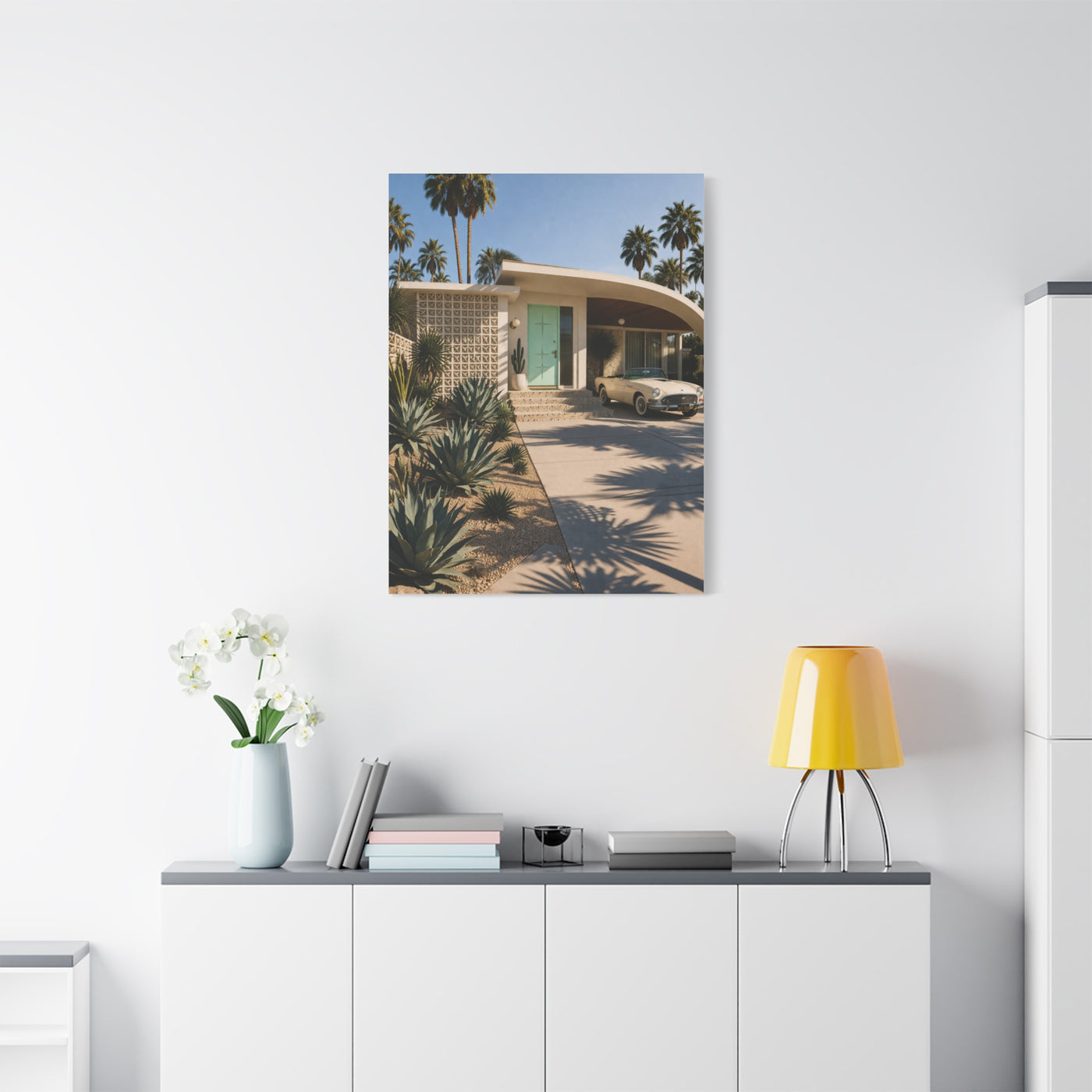 Palm Springs Modern Villa Exterior Wall Art & Canvas Print