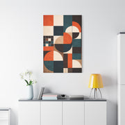 Modern Orange and Teal Geometric Balance Wall Art & Canvas Print