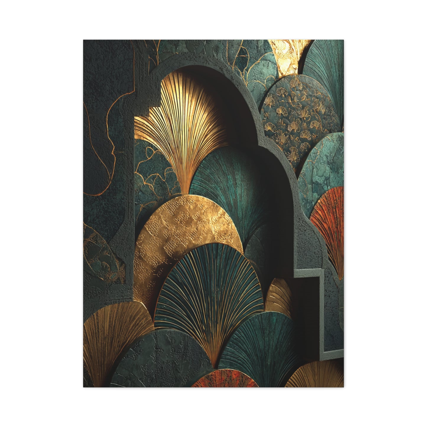 Emerald Art Deco Architectural Wall Art & Canvas Print