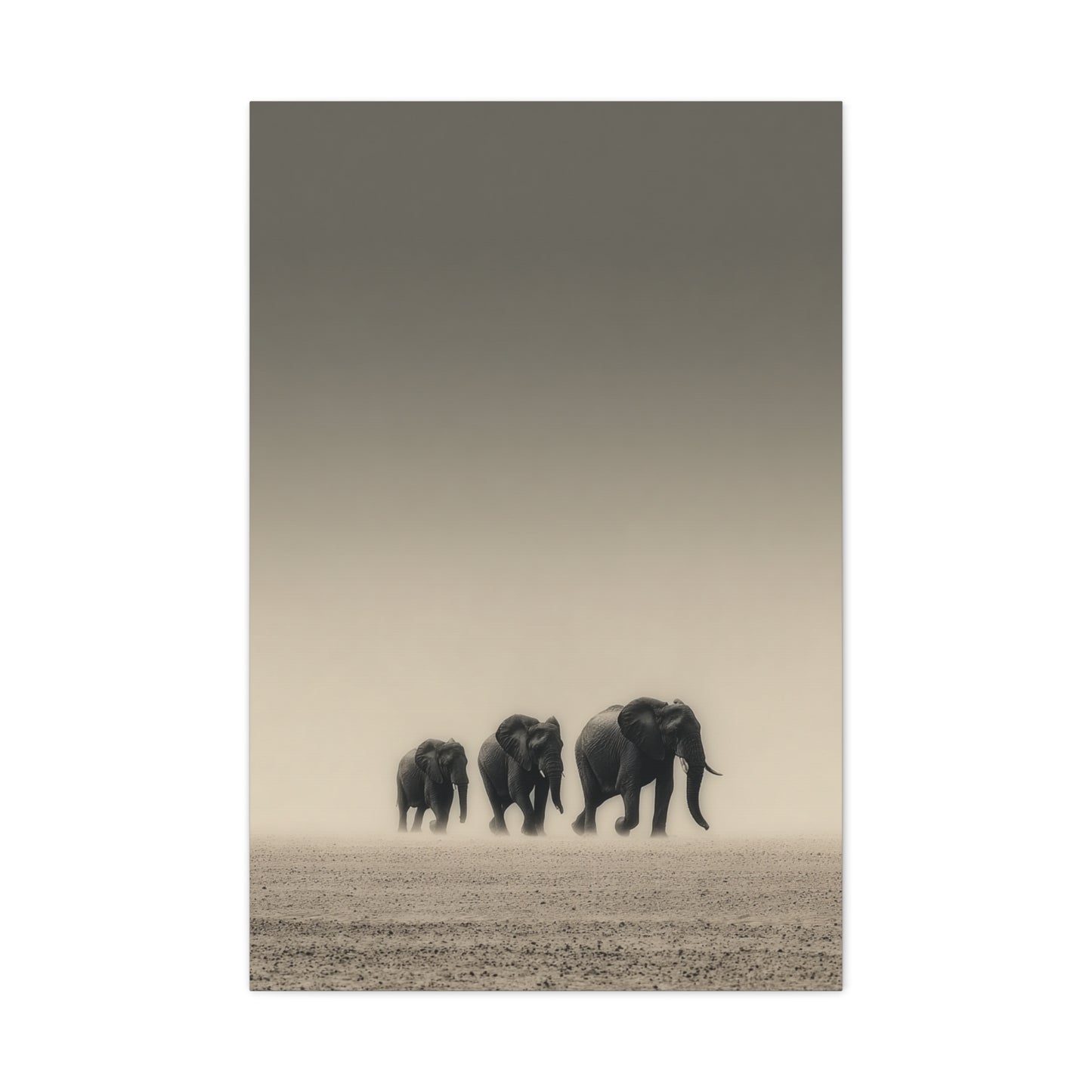 Minimal Elephant Family Dune Crossing Wall Art & Canvas Print