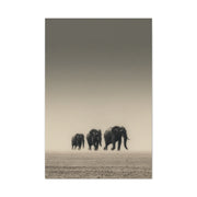 Minimal Elephant Family Dune Crossing Wall Art & Canvas Print