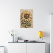 Hand-Glazed Ceramic Sunflower Plaque Wall Art & Canvas Print
