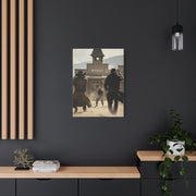 Frontier Gunfight in the Western Street Wall Art & Canvas Print