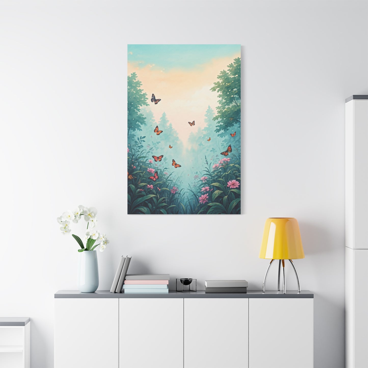 Enchanted Garden Butterfly Scene Wall Art & Canvas Prints