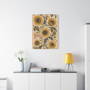 Vintage Botanical Sunflower Pattern Wall Art & Canvas Print