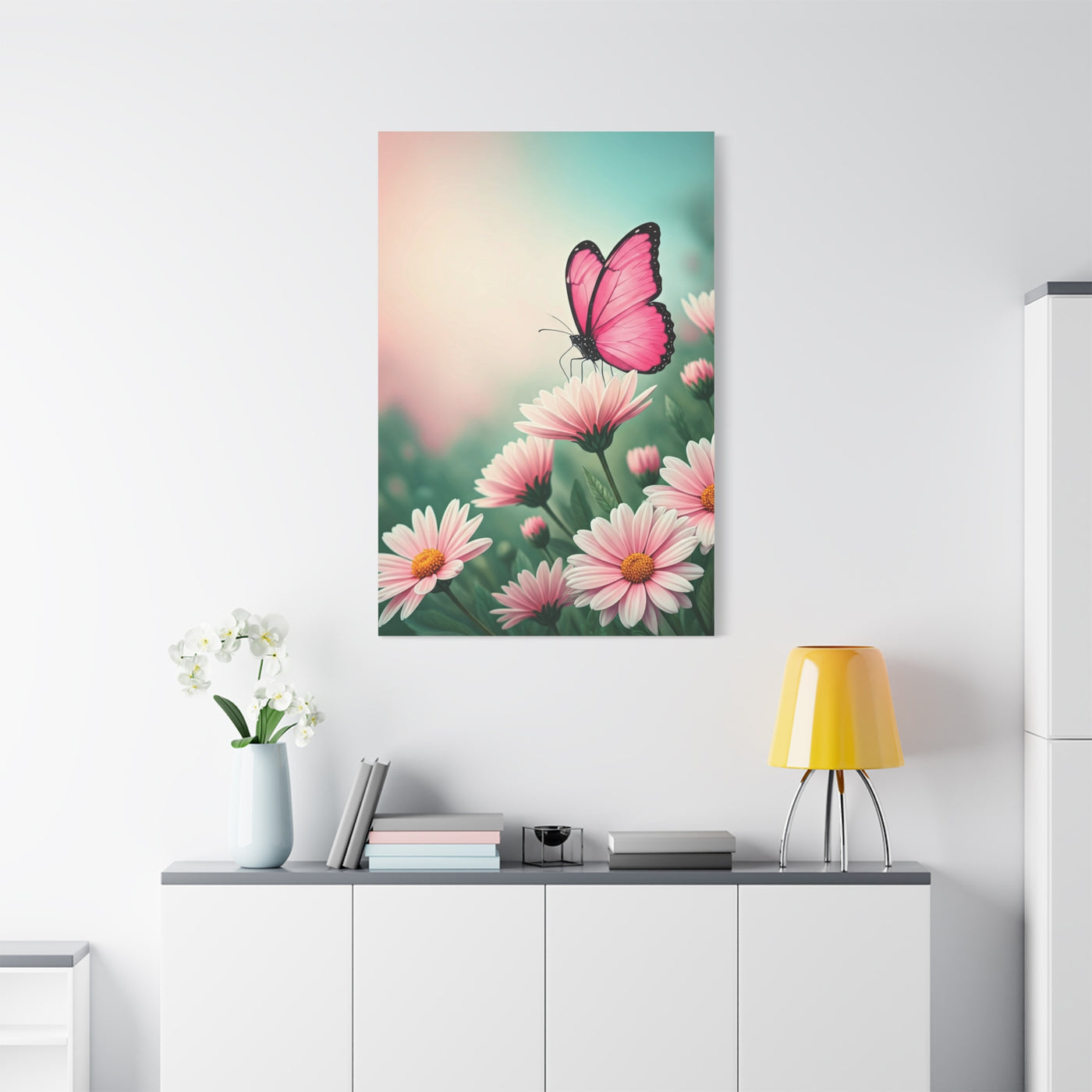 Pink Petal Butterfly Dream Wall Art & Canvas Prints