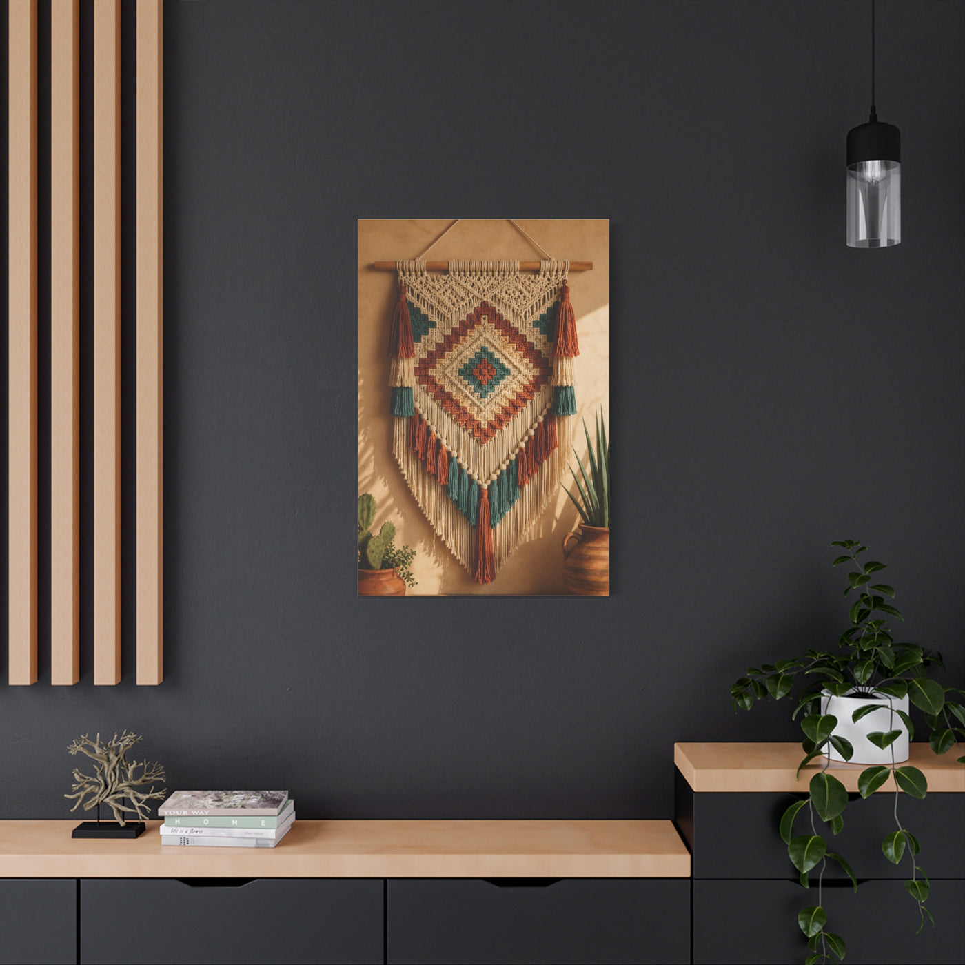 Southwestern Macrame Textile Wall Art & Canvas Print