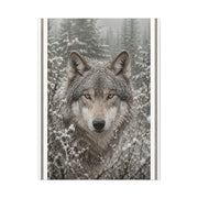 Snow Forest Gray Wolf Framed Portrait Wall Art & Canvas Print