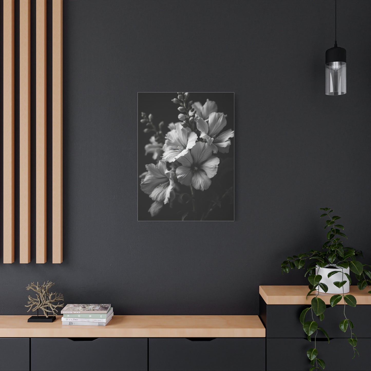 Classic Wildflower Cluster in Monochrome Wall Art & Canvas Prints
