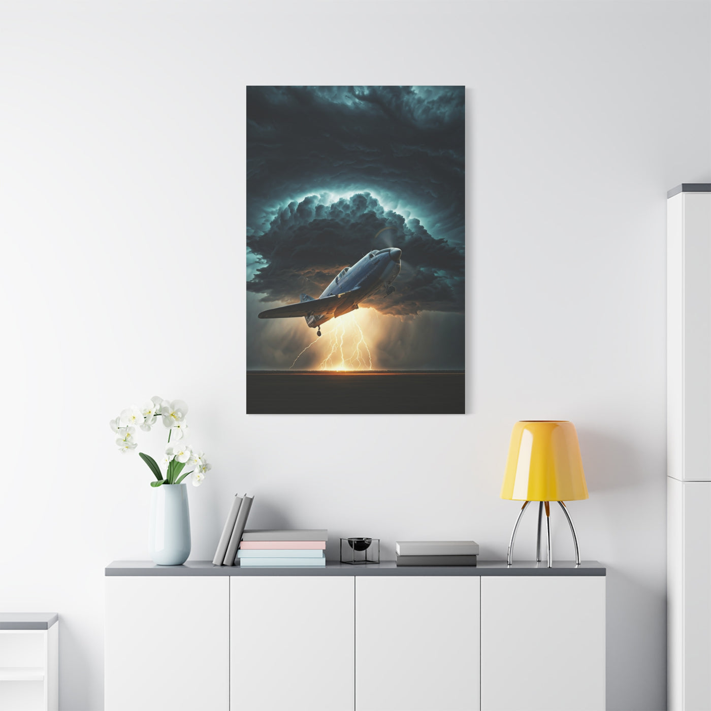 Stormbreaker Aircraft Through Lightning Skies Wall Art & Canvas Prints