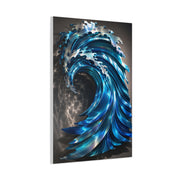 Iridescent Metal Wave Sculpture Wall Art & Canvas Print