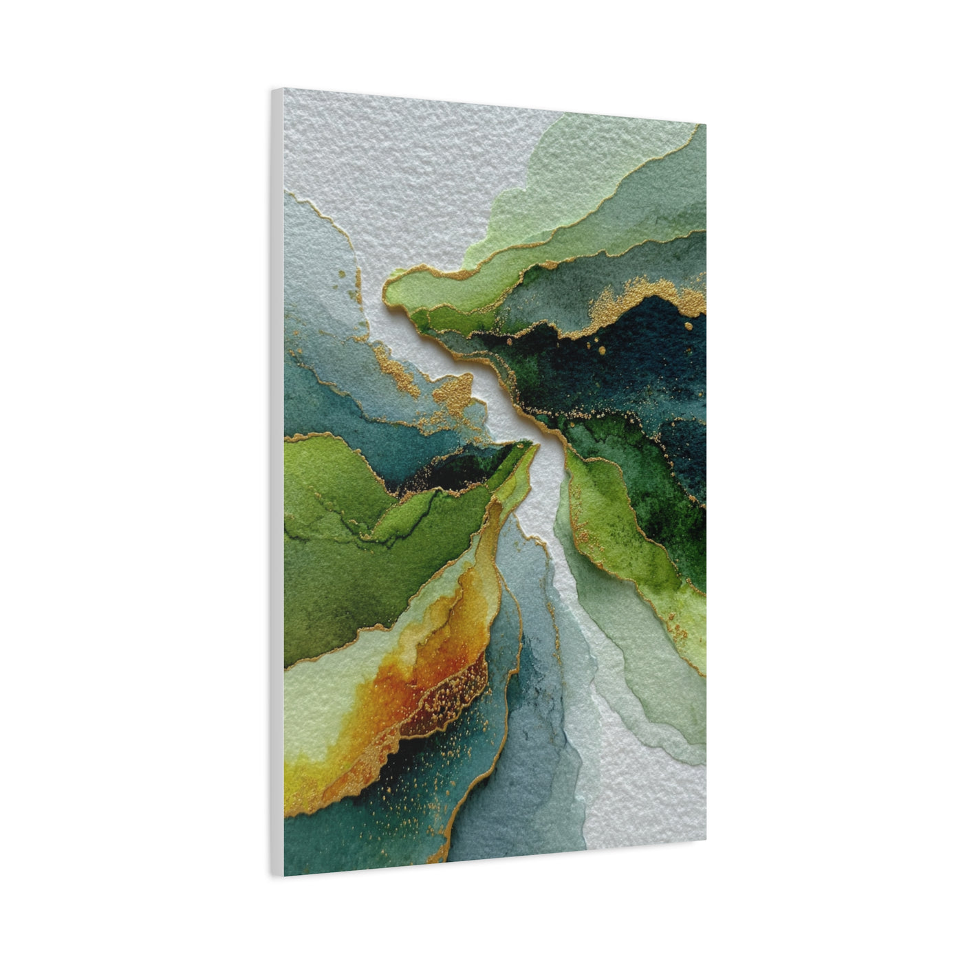 Green Sage and Gold Organic Abstract Wall Art & Canvas Print