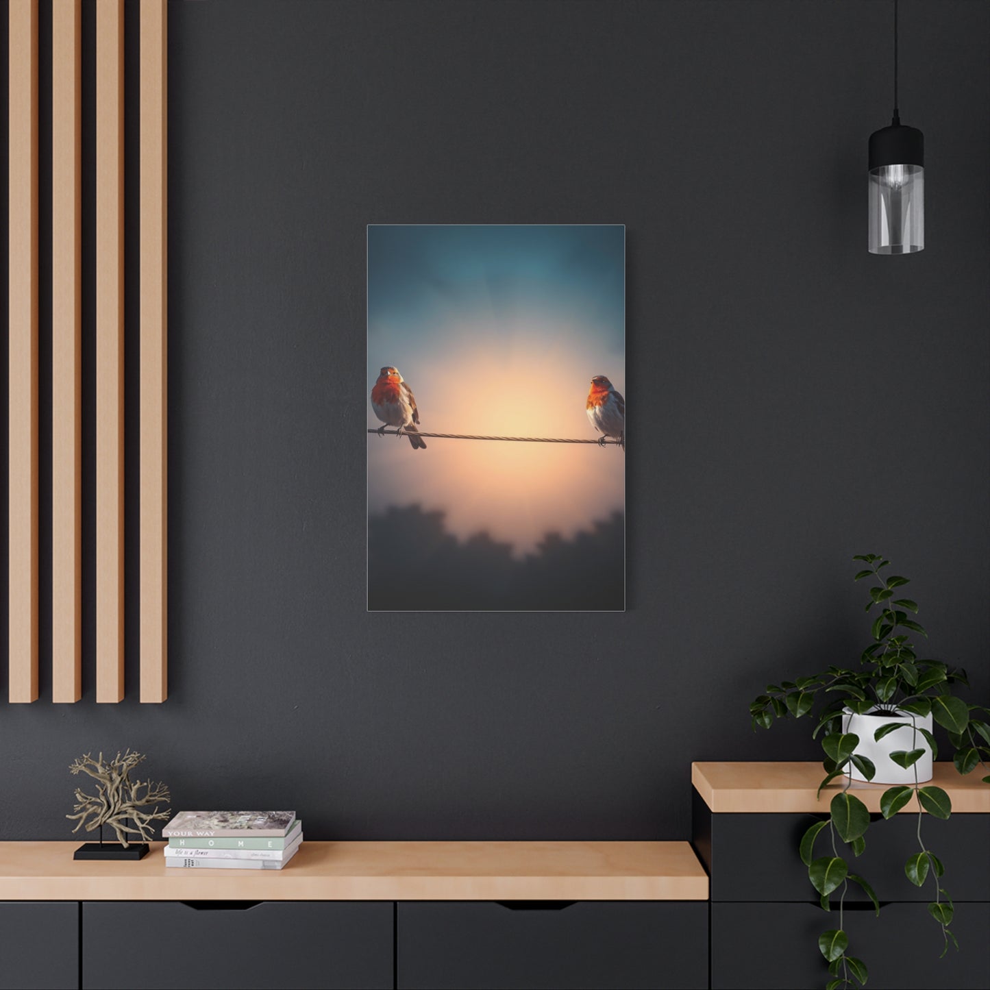 Birds On a Wire Art Luxury Canvas Wall Art & Canvas Print