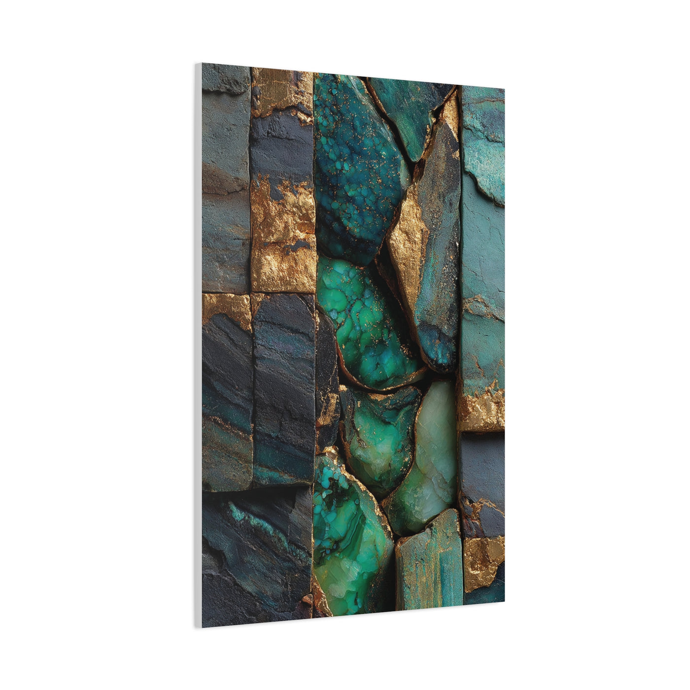 Emerald Stone Abstract Luxe Wall Art & Canvas Print