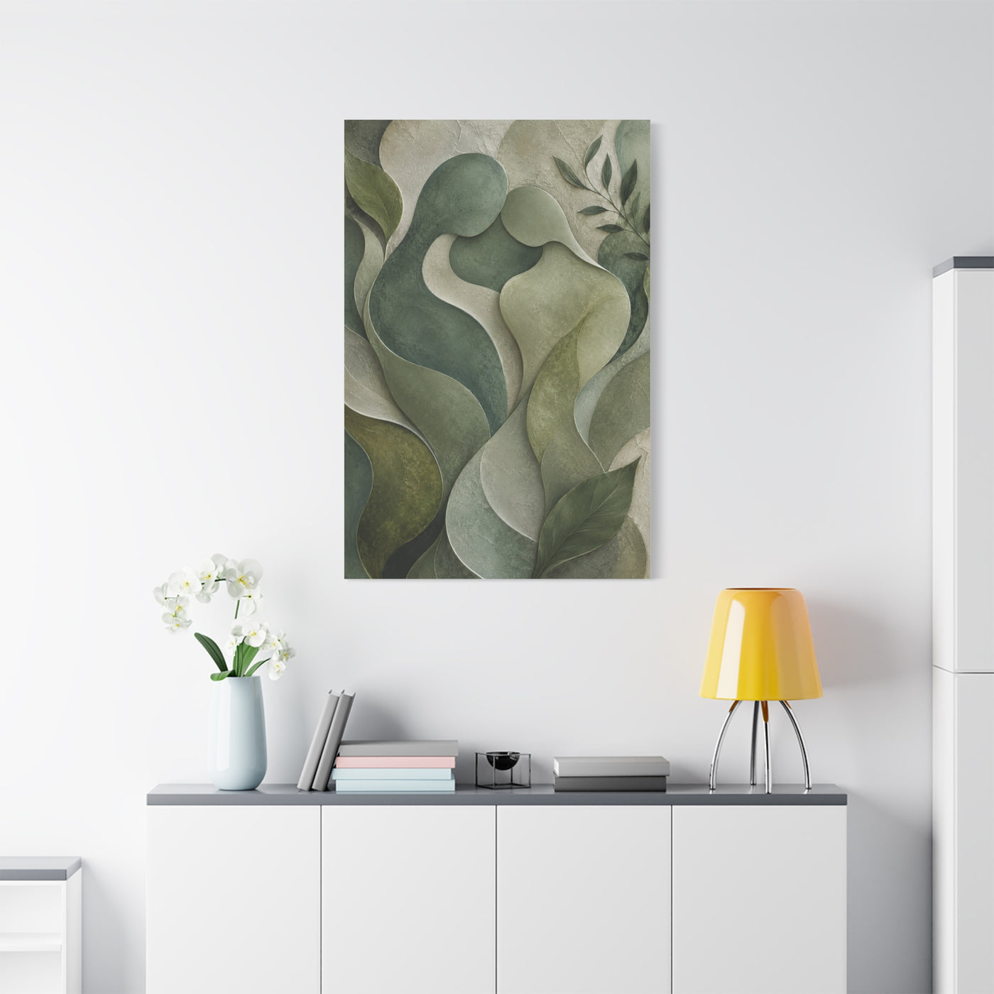 Biophilic Jade Embrace Abstract Wall Art & Canvas Print