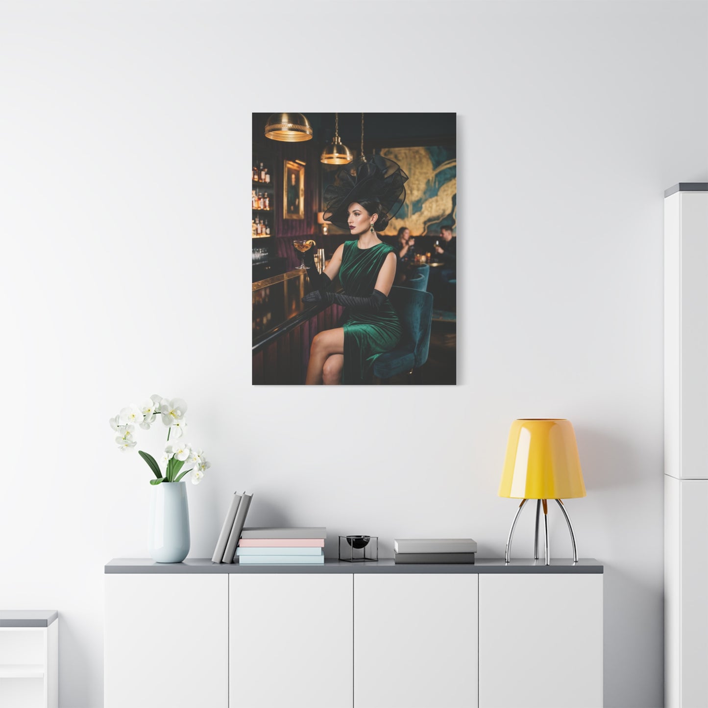 Couture Bar Lounge Woman Portrait Wall Art & Canvas Print