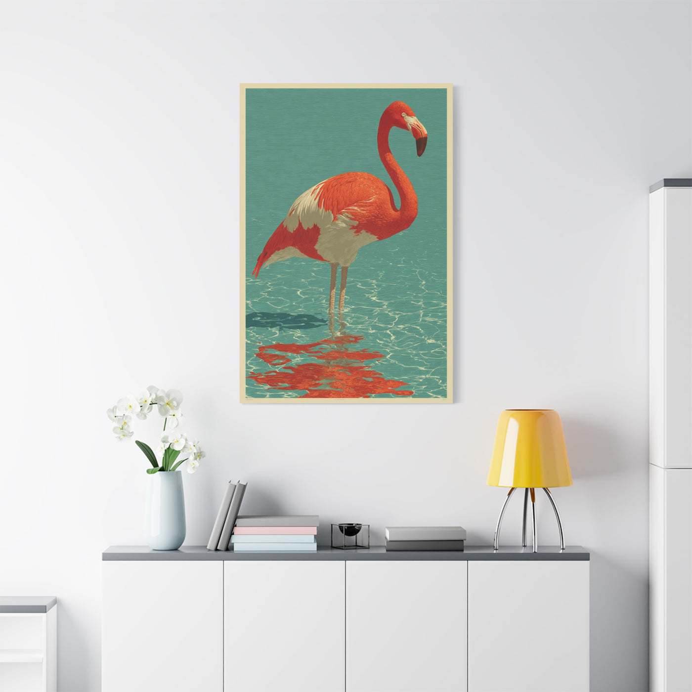 Retro Coastal Flamingo Vintage Poster Tropical Wall Art & Canvas Print
