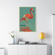 Retro Coastal Flamingo Vintage Poster Tropical Wall Art & Canvas Print