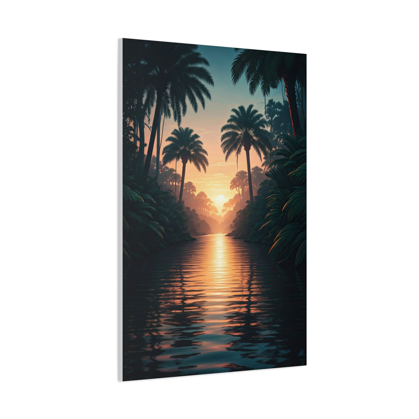 Tropical River Sunset Escape Wall Art & Canvas Prints