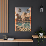 Palm Beach Poolside Retro Photograph Wall Art & Canvas Print