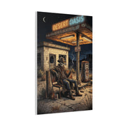 Desert Oasis Skeleton Cowboy Scene Wall Art & Canvas Print