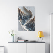 Sculpted Topographic Mountain Relief Wall Art & Canvas Print