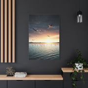 Birds Over Tranquil Ocean Sunrise Wall Art & Canvas Prints