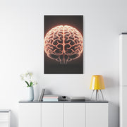 Neon Brain Art Canvas – Glowing Anatomy Wall Decor