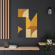 Mid-Century Geometric Mustard Composition Wall Art & Canvas Print