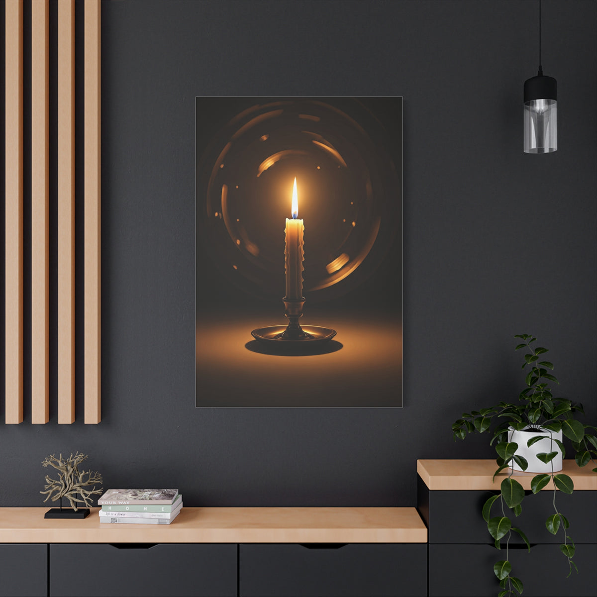 Candlelight Serenity Minimal Wall Art & Canvas Prints