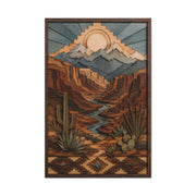 Layered Canyon Wood Mosaic Southwest Wall Art & Canvas Print