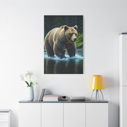 River Crossing Grizzly Bear Wall Art & Canvas Prints