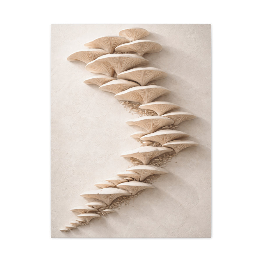 Minimalist Sculptural Oyster Mushroom Cascade Wall Art & Canvas Print