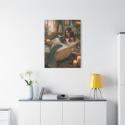 Vintage Bath Mermaid Reading Wall Art & Canvas Print