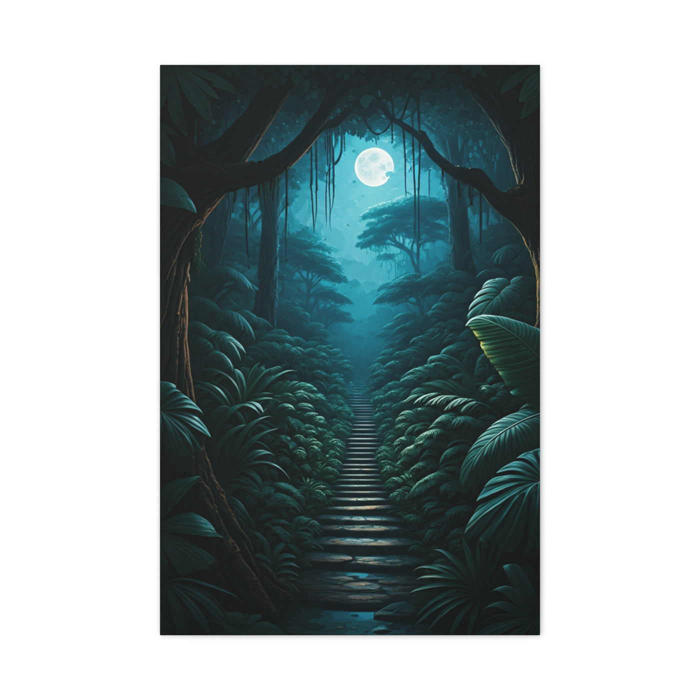 Moonlit Jungle Pathway Wall Art & Canvas Prints