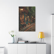Autumn Bookshop Street Scene Wall Art & Canvas Print