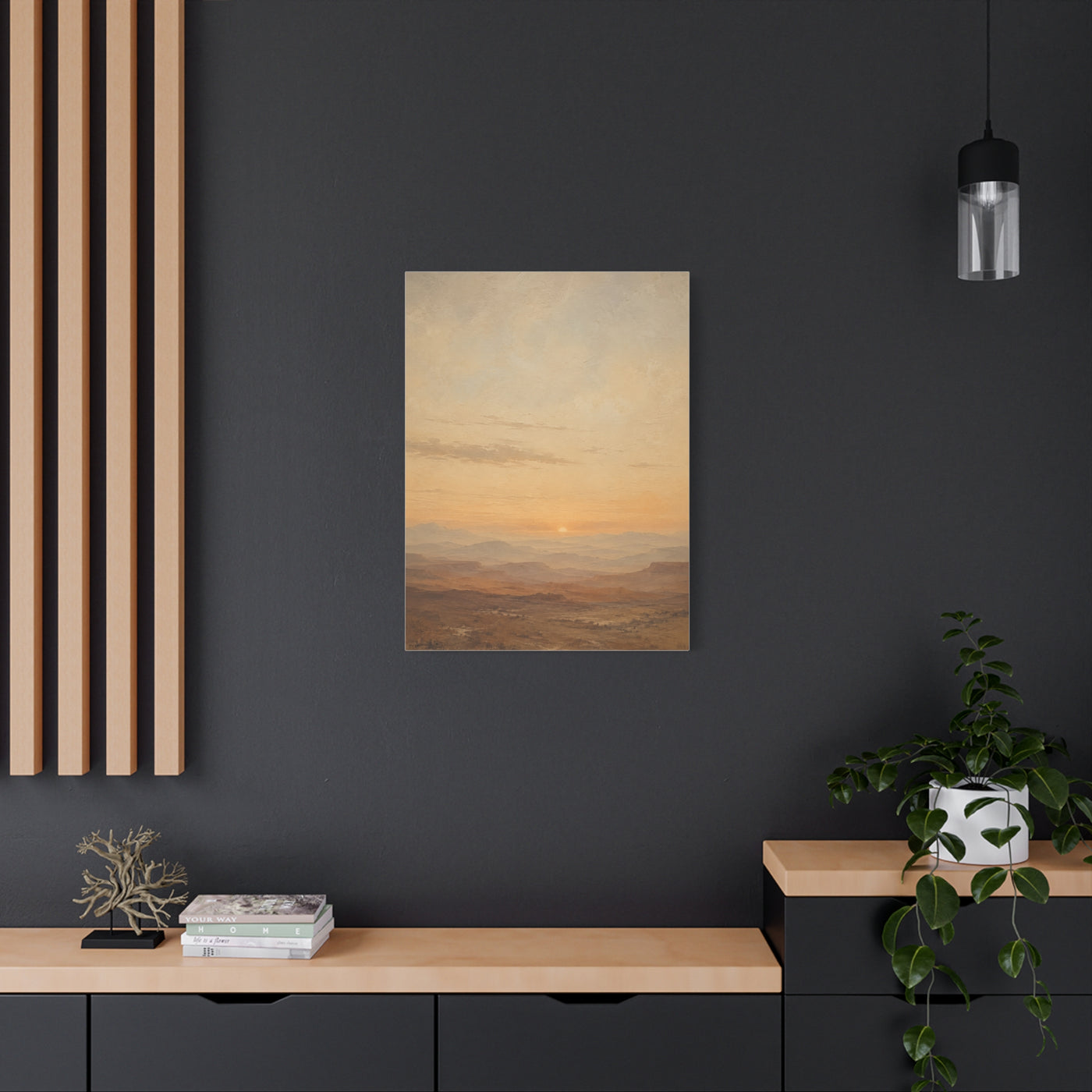 Minimal Desert Horizon Sunset Panorama Wall Art & Canvas Print