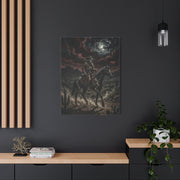 Moonlit Skeleton Rider Desert Journey Wall Art & Canvas Print