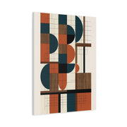 Bauhaus Orange Geometry Grid Wall Art & Canvas Print