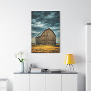 Classic Wooden Barn Beneath Rolling Clouds Wall Art & Canvas Prints