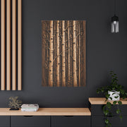 Carved Birch Wood Panel Relief Trees Wall Art & Canvas Print