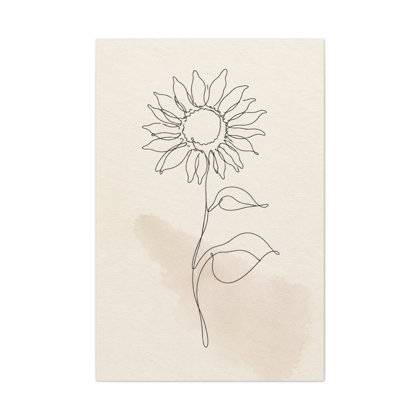 Minimal Line Art Sunflower Wall Art & Canvas Print