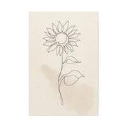 Minimal Line Art Sunflower Wall Art & Canvas Print